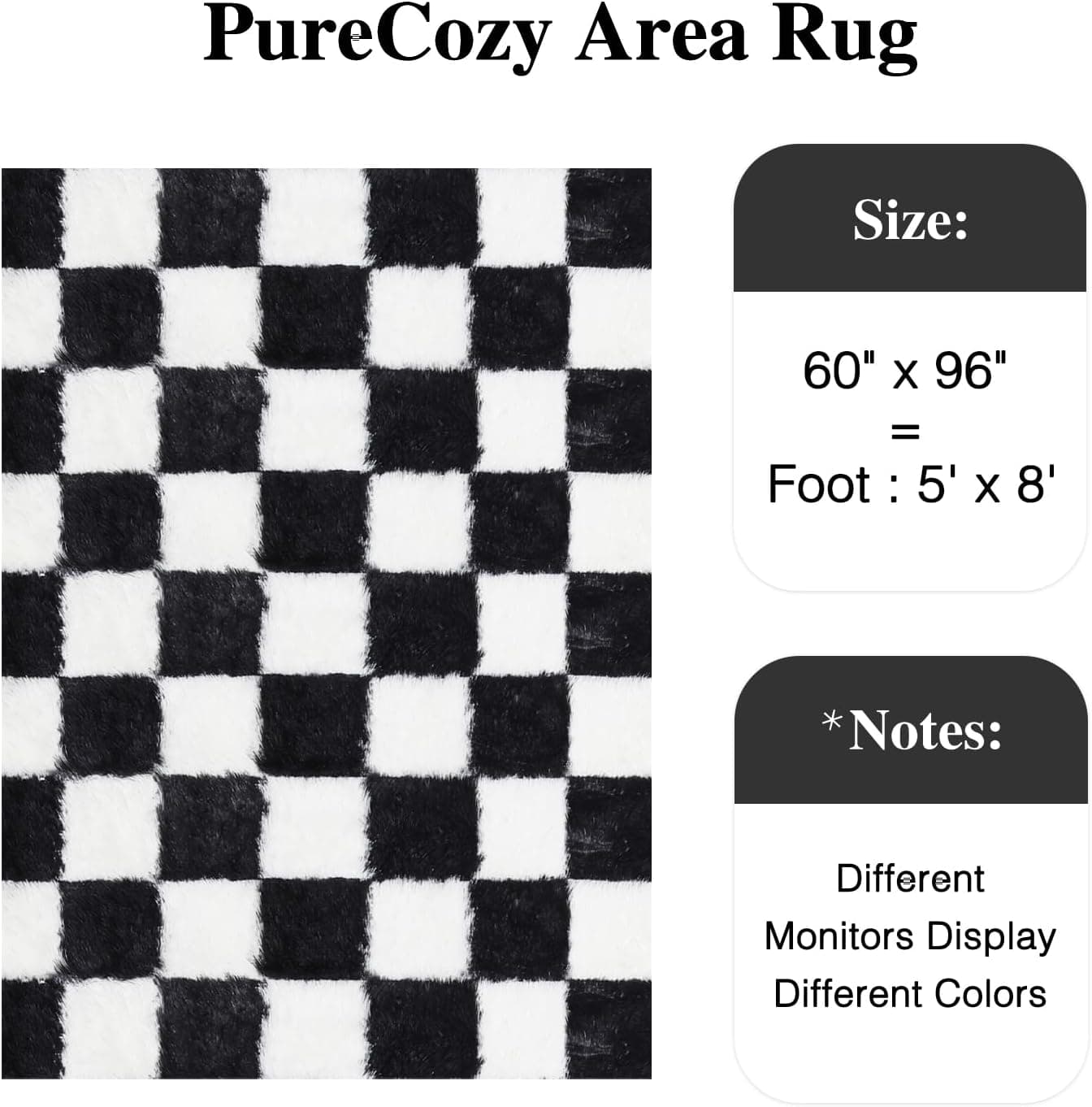 black checkered rug — photo 2 of 4