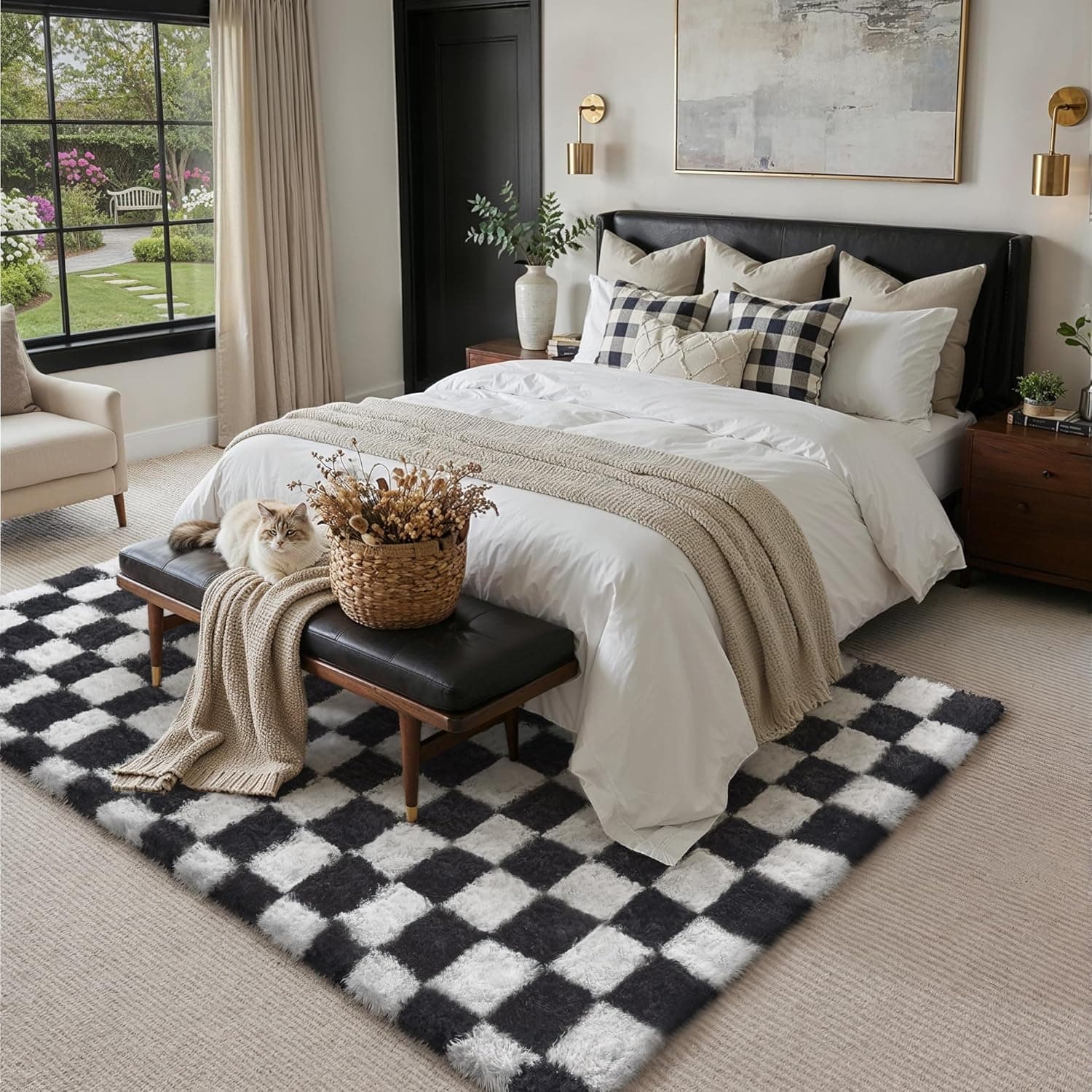 black checkered rug — photo 4 of 4