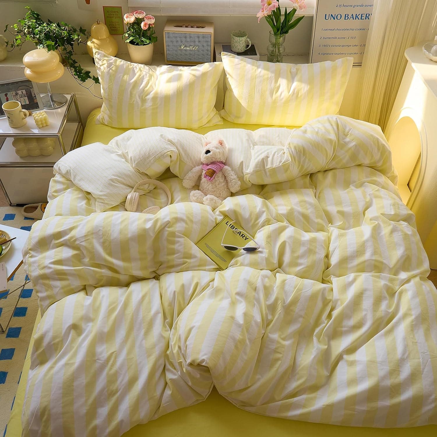 yellow striped duvet set — photo 1 of 4