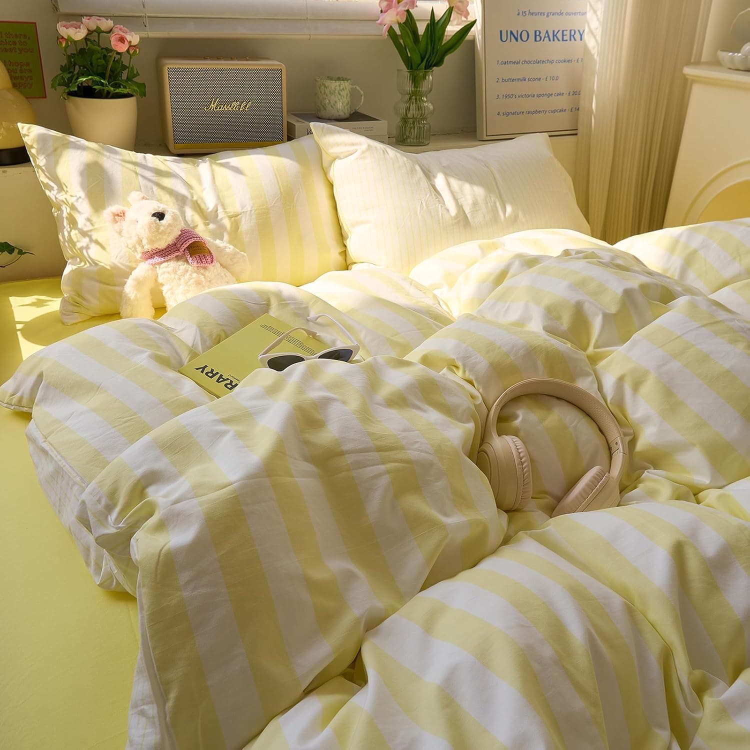 yellow striped duvet set — photo 3 of 4
