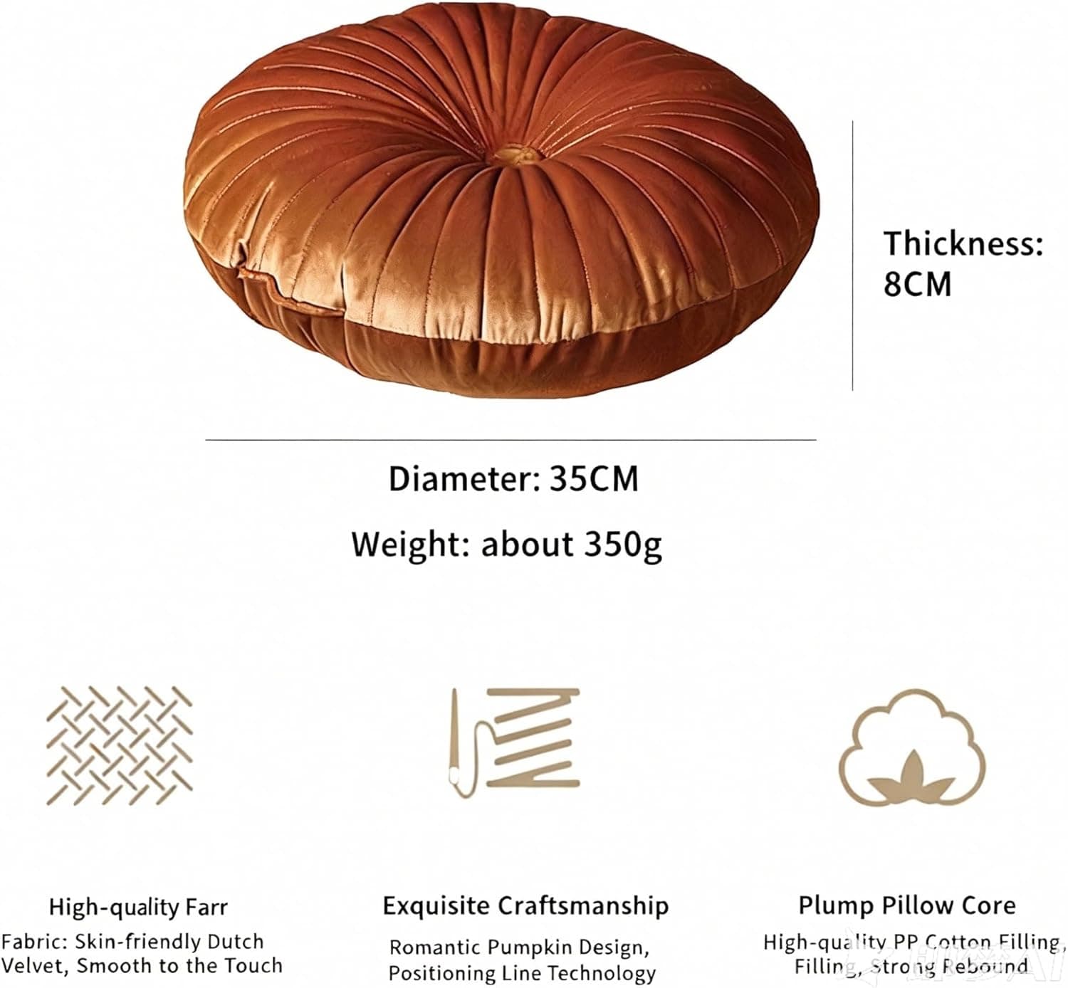 velvet round throw pillow — photo 2 of 3