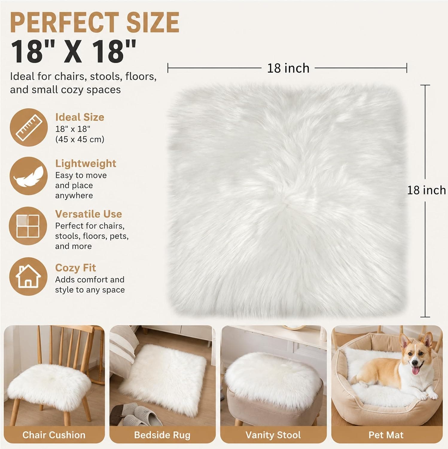 faux sheepskin chair cover — photo 2 of 3