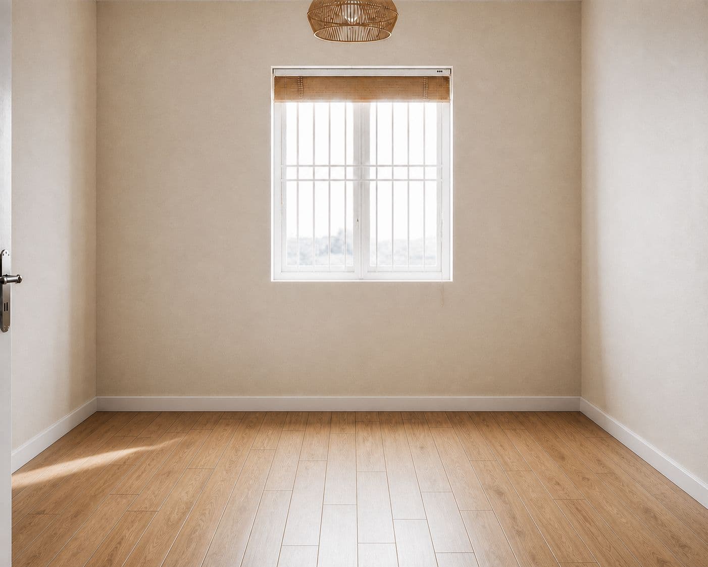 the blank berkeley single before styling — an empty room with bare walls