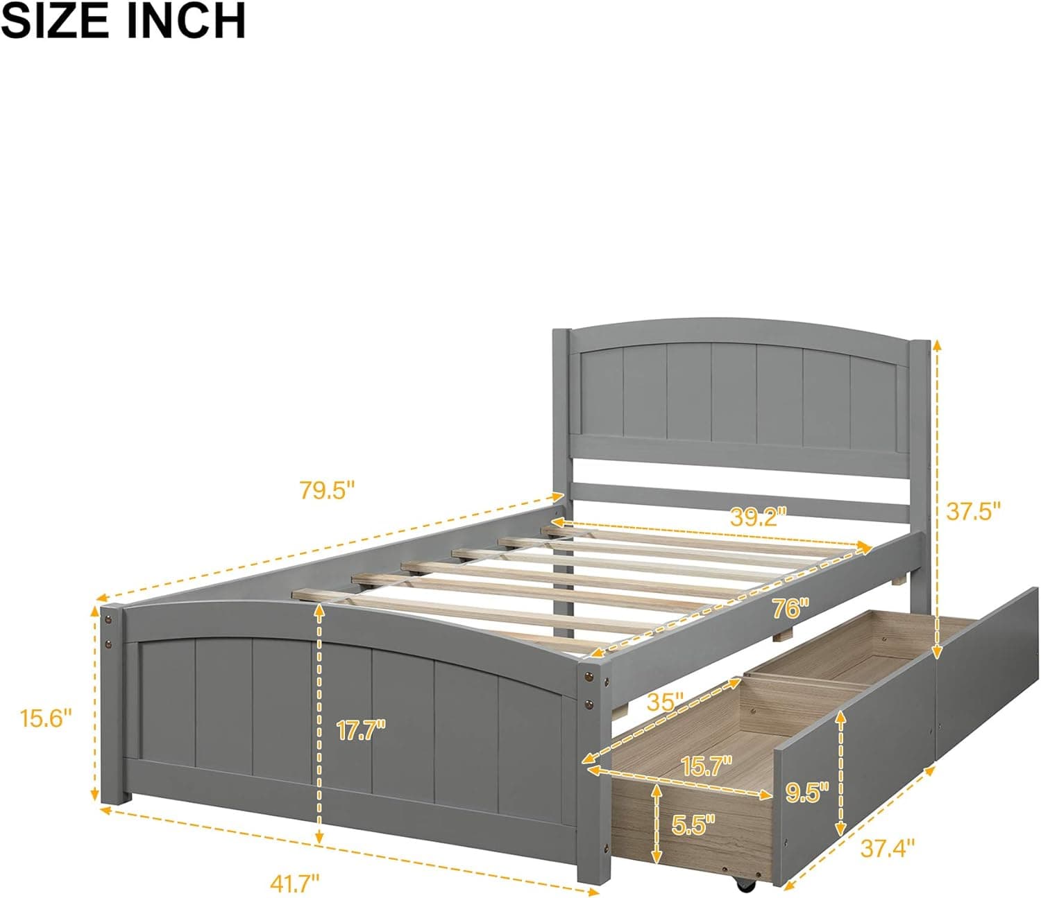 wood platform bed frame — photo 2 of 3
