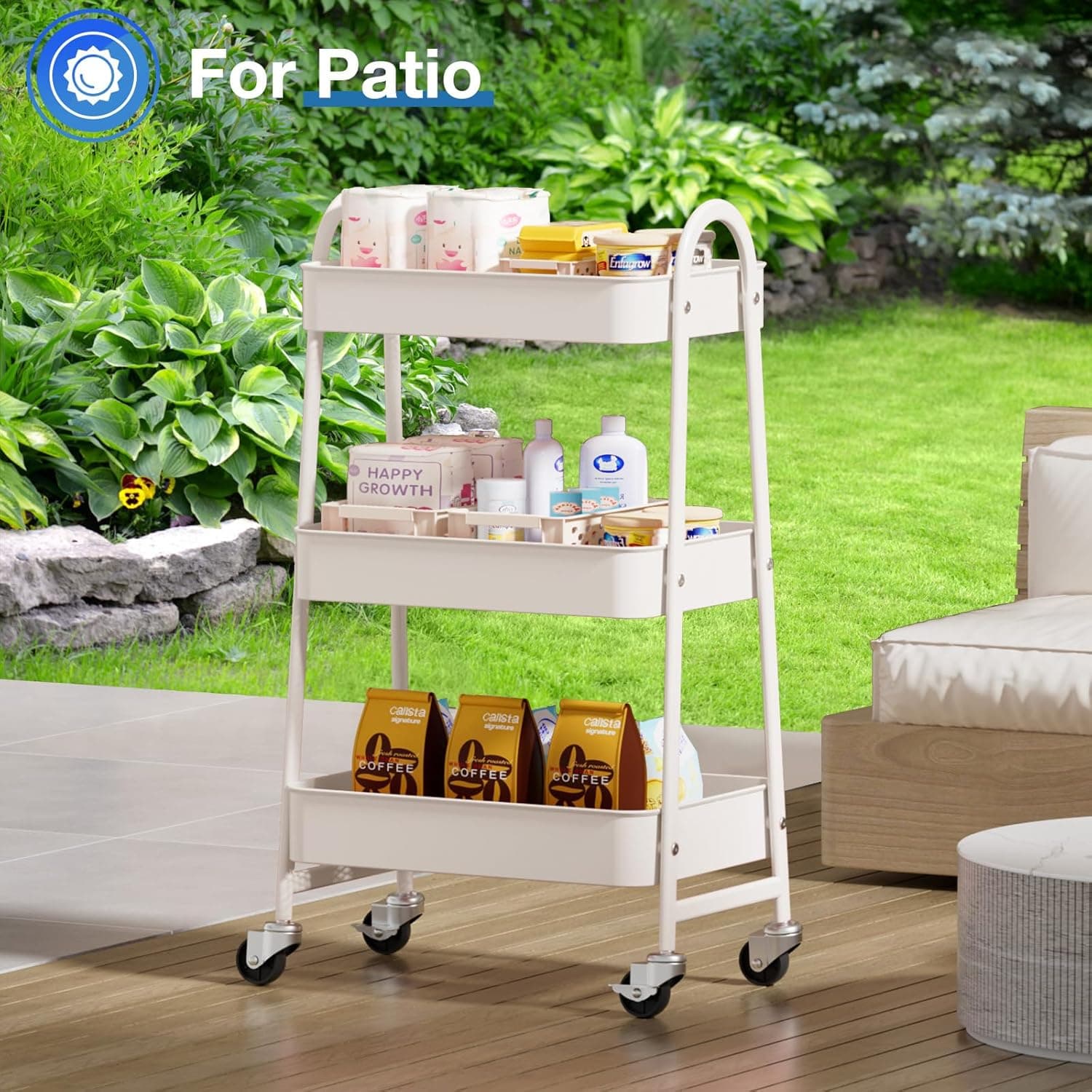 3-tier rolling cart — photo 2 of 4
