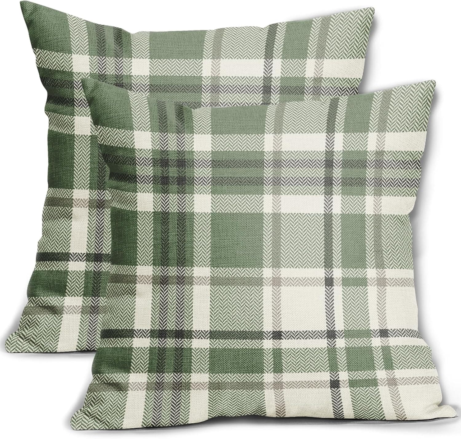 sage plaid pillow covers — photo 1 of 3
