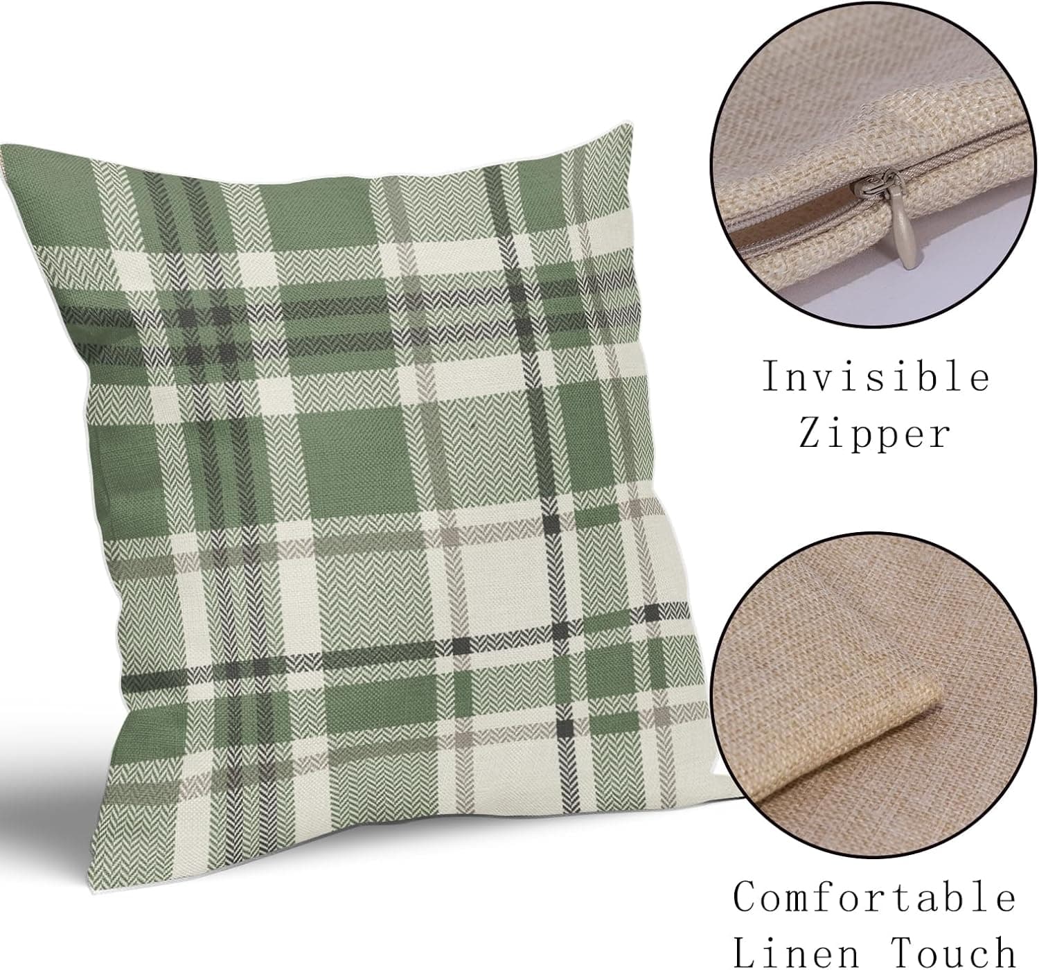 sage plaid pillow covers — photo 3 of 3