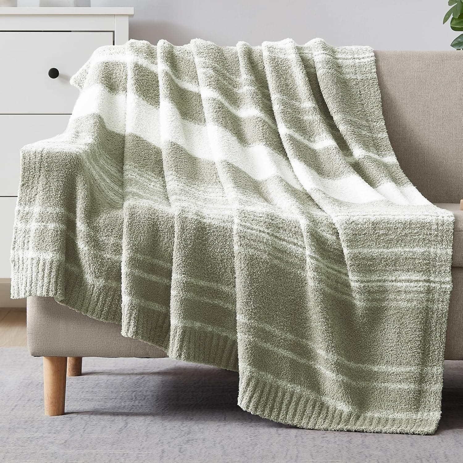 sage knit throw — photo 1 of 3