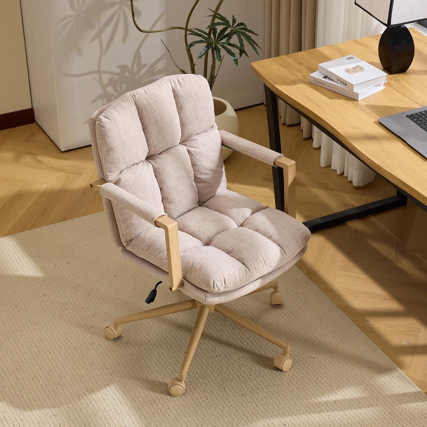 linen office desk chair — photo 1 of 3