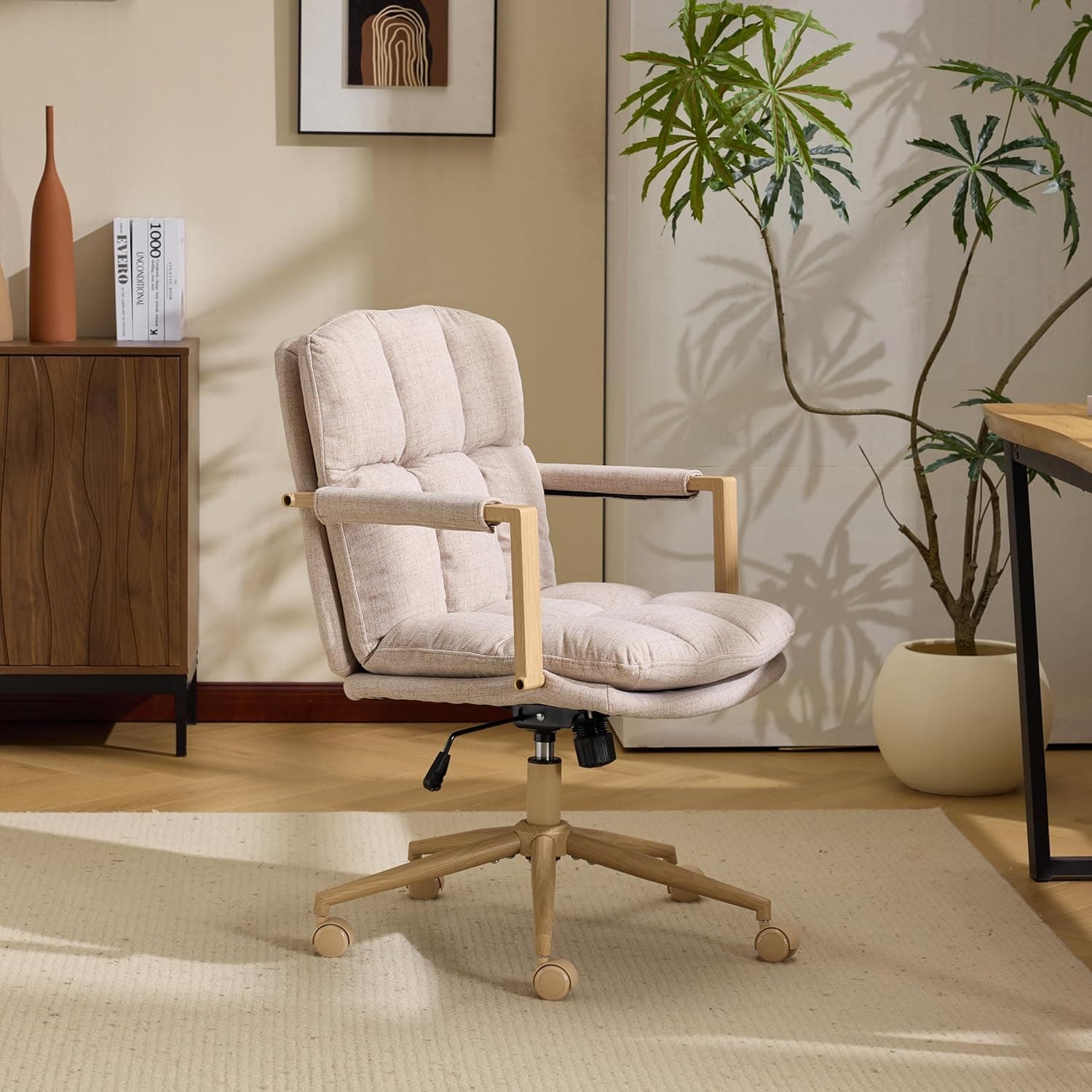 linen office desk chair — photo 2 of 3