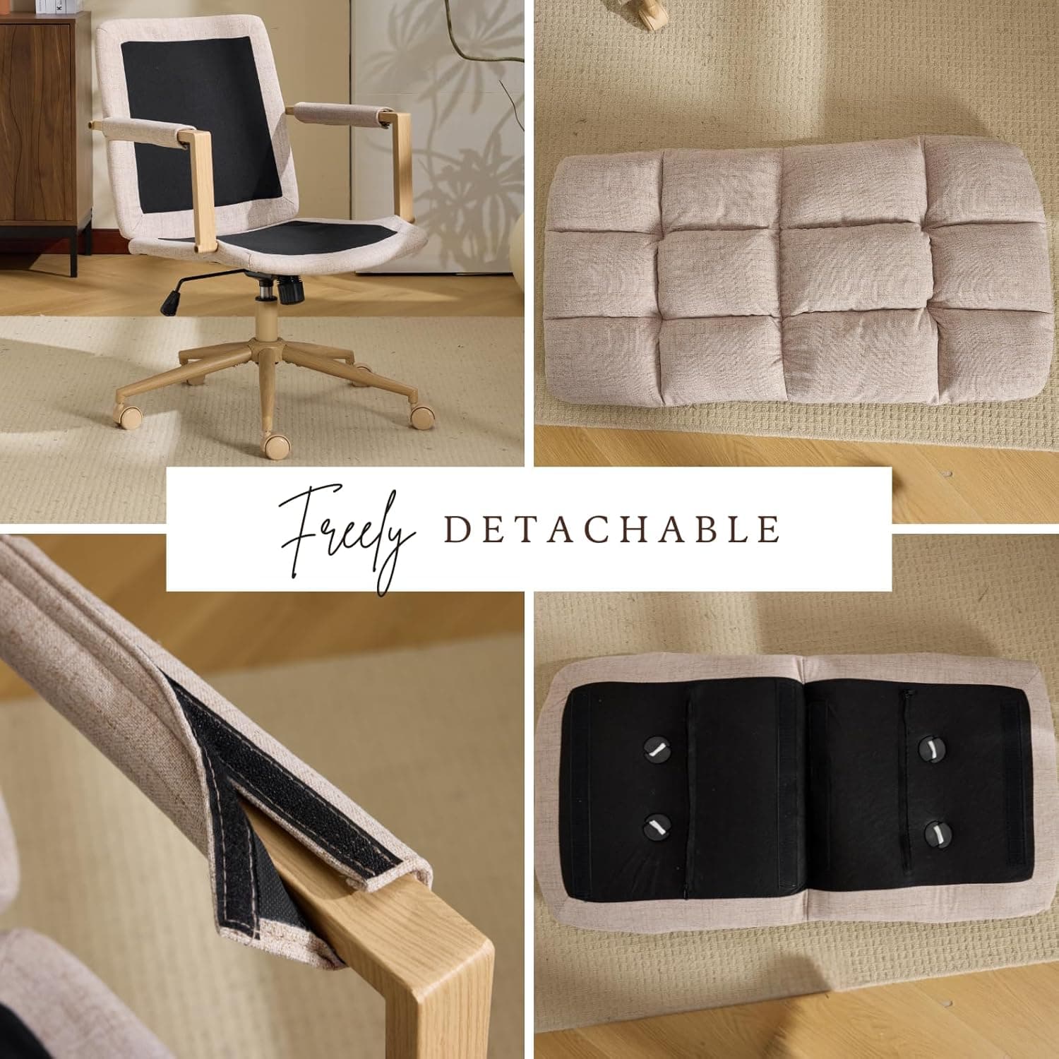 linen office desk chair — photo 3 of 3