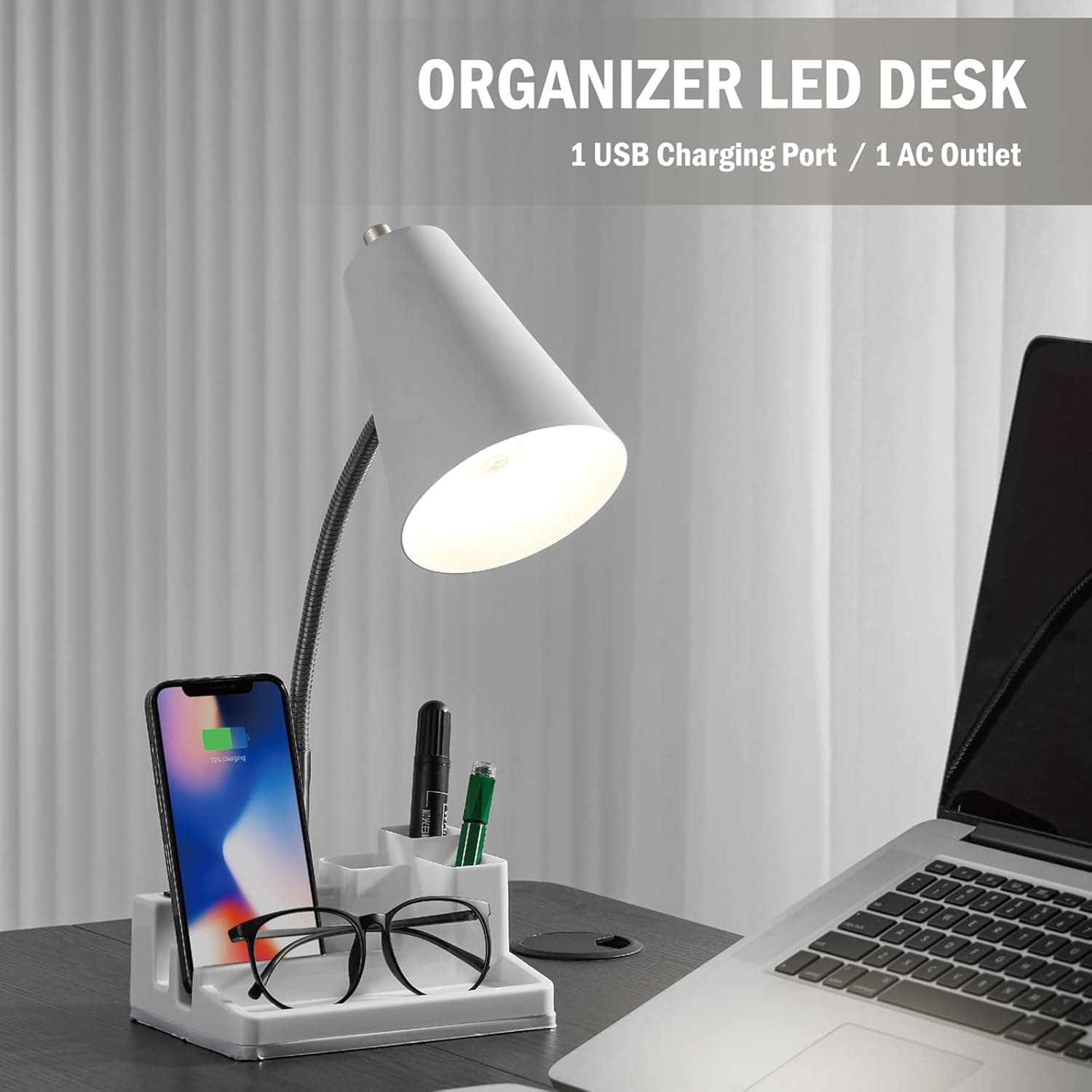 E26 desk lamp with USB port — photo 2 of 5