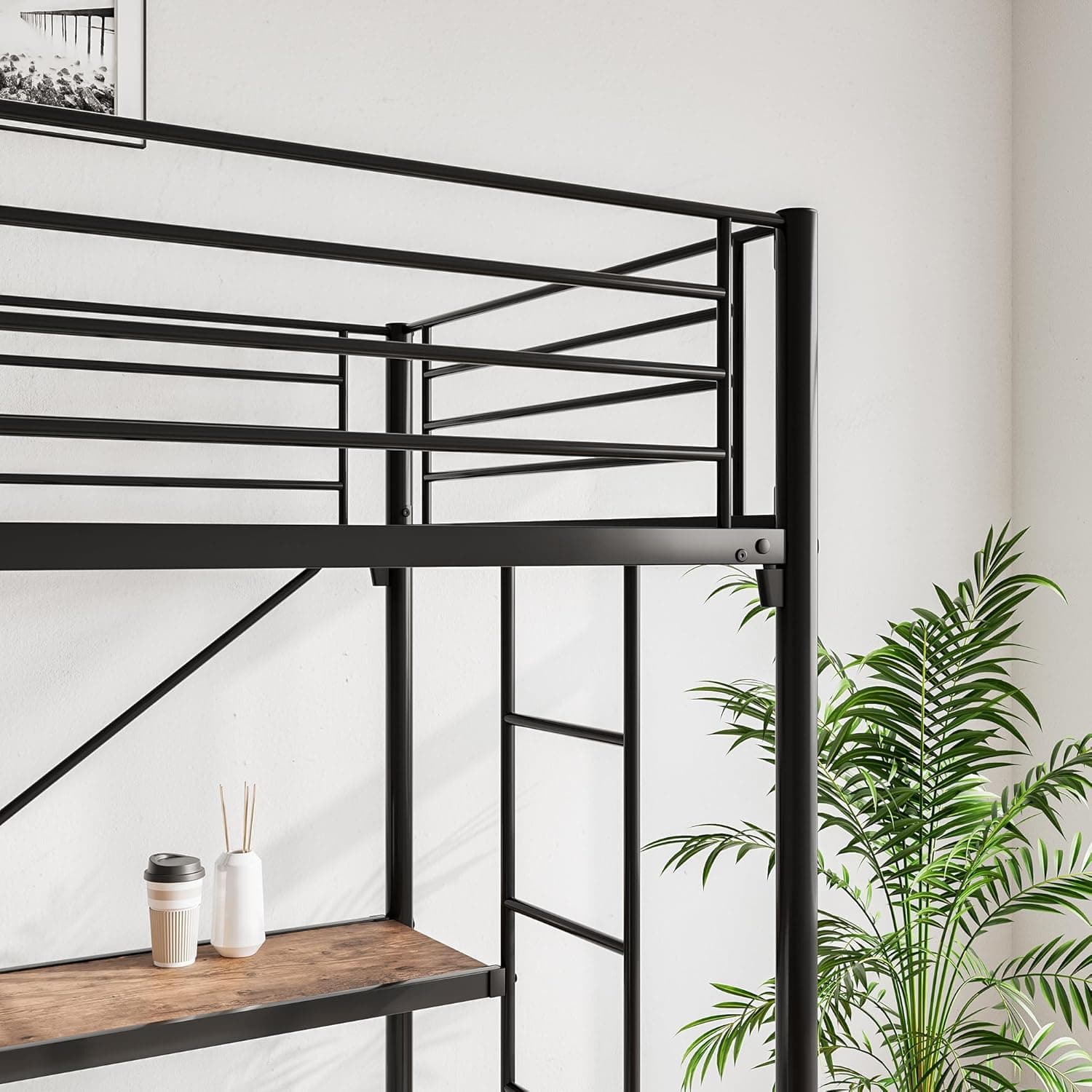 metal loft bed with desk — photo 4 of 4