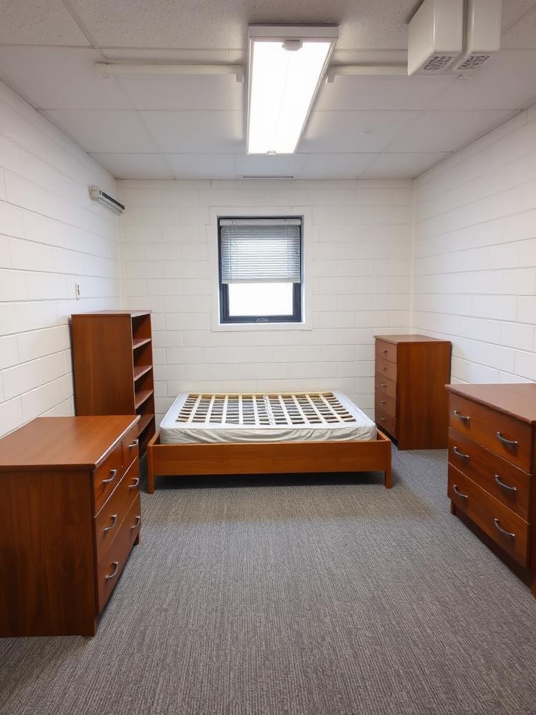 Plain dorm room before dormie